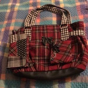 Plaid and houndstooth purse/card pouch/wallet